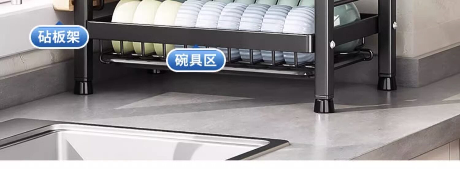 Сушилка 厨房置物架碗碟碗盘收纳层架沥水架家用多功能放碗架碗筷收纳盒碗盘柜 Fragrant yoyo