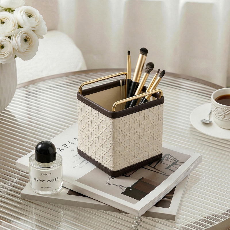 Light Luxury and High-End Leather Woven Storage Basket Designer Cloakroom Bedroom Decoration Box Jewelry Box Light Luxury and High-End Leather Woven Storage Basket Designer Cloakroom Bedroom Decoration Box Jewelry Box