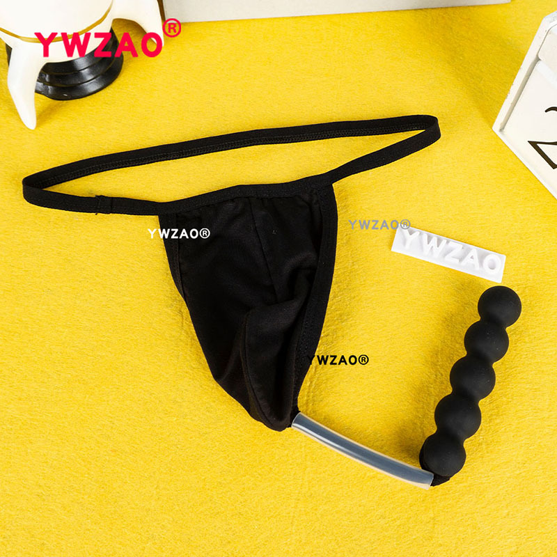 Ywzao Men's Sexy Anal Plug Underwear Men's Anal Plug Wearable Anal Plug Seamless Invisible Thong N10 Set