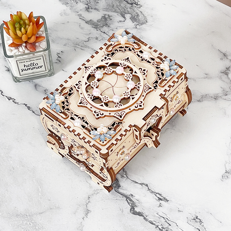 Handmade Gifts for Birthdays and Qixi Festival for Girls, DIY Assembly Music Jewelry Box, Building Block Model with Mechanisms, Children's Gifts Handmade Gifts for Birthdays and Qixi Festival for Girls, DIY Assembly Music Jewelry Box, Building Block Model with Mechanisms, Children's Gifts