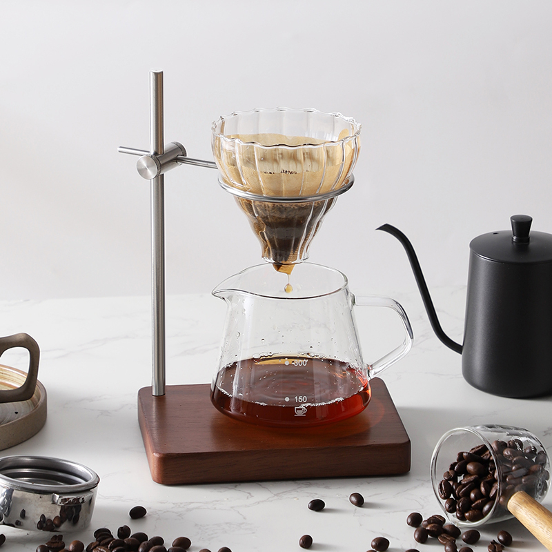 Onneso Pour-Over Coffee Stand Set Pour-Over Kettle Coffee Utensils Sharing Pot Household V60 Filter Cup Holder Tool