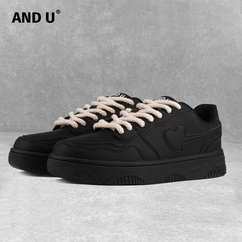 Andu Black Sneakers for Men and Women 2026 Spring and Summer New Black Warrior Sports American Casual Versatile Slip-On Casual Shoes