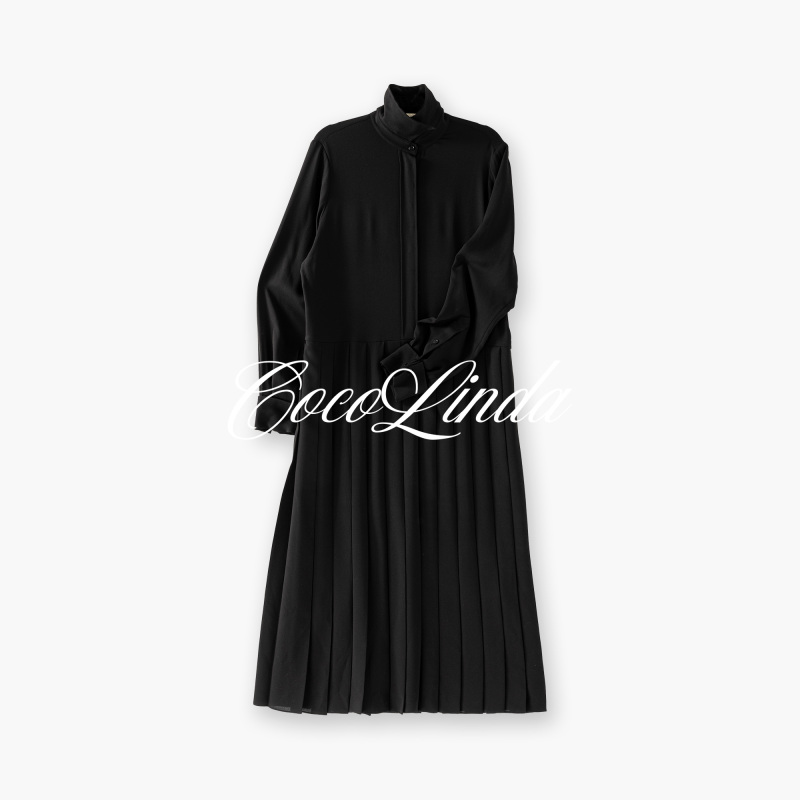 Cocolinda | Acetate Blend 105g High-Quality Early Autumn Elegant Long Pleated Dress Q4663 Cocolinda | Acetate Blend 105g High-Quality Early Autumn Elegant Long Pleated Dress Q4663