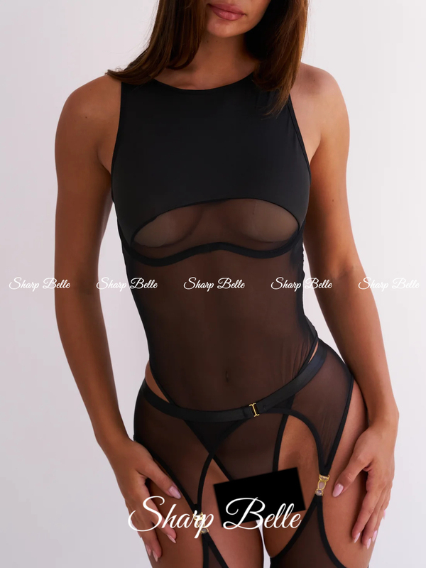 Sharpbelle Scarlett Sexy Mature Seductive See-Through High-End Temptation Lingerie Set