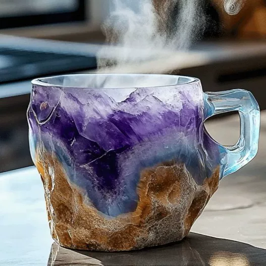 [Новая версия imit Mineral Crystal Coffee Mugs имитирует минерал resin crystal кофейная чашка]