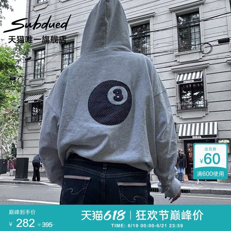 Subdued Sweatshirt Summer Women's Digital Billiards Patch Loose Long-Sleeved Hoodie