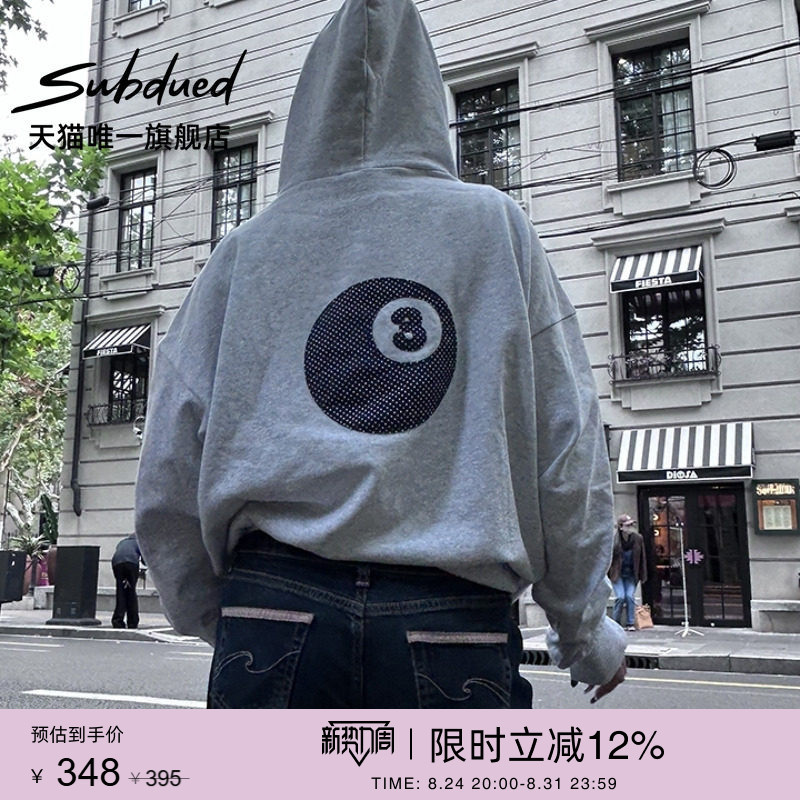 Subdued Sweatshirt Early Autumn Women's Digital Billiards Patch Loose Long-Sleeved Hoodie