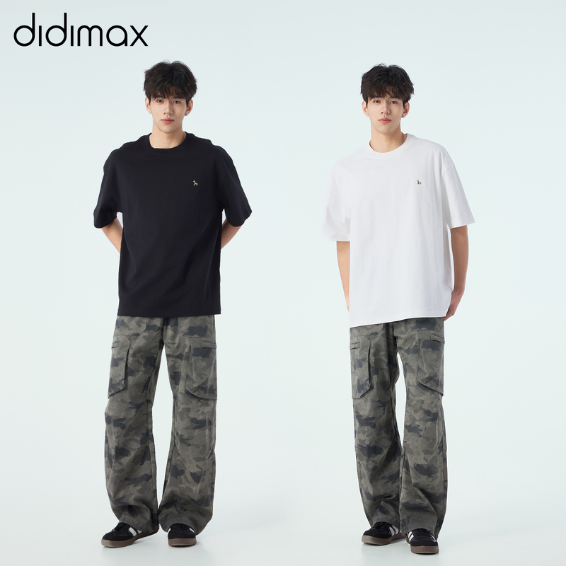 Didimax Spring New Style Mall Same Style Men's Round Neck Short-Sleeved Casual Style American Style T-Shirt Loose Fit C07710