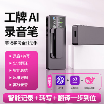 Badge Ai Voice Recorder Intelligent Transcribing Text Translator Badge Portable Meeting Recording Card Summary Meeting Minutes