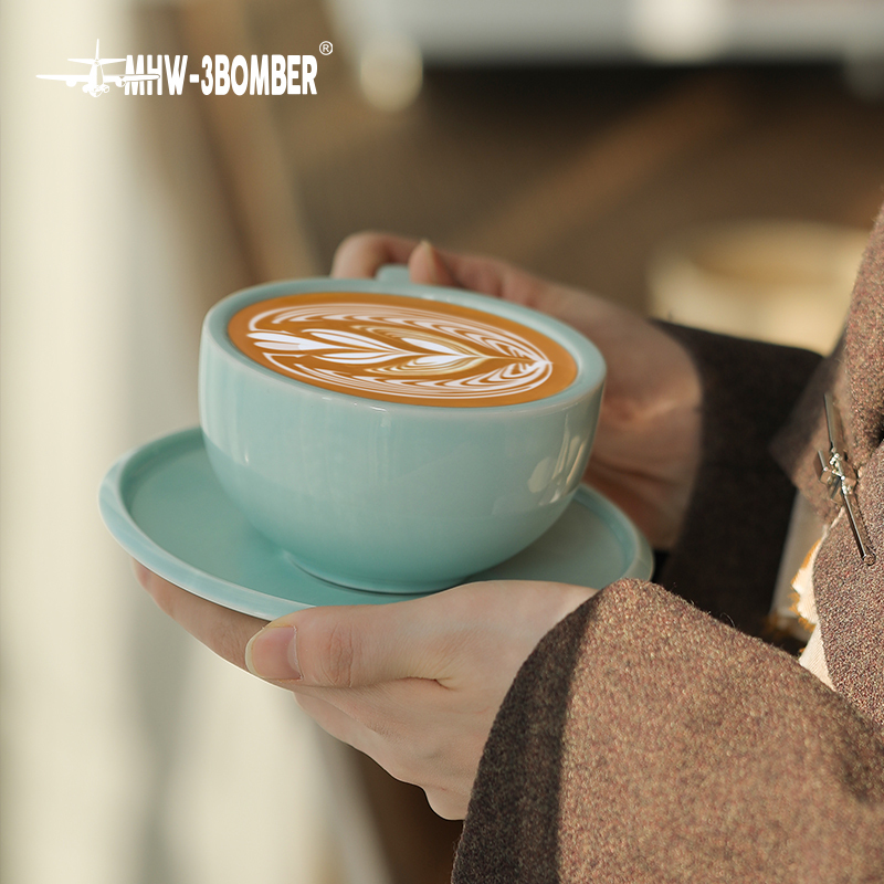 Mhw-3Bomber Bomber Zeda Cup Ceramic Cup Coffee Cup Professional Latte Art Latte Art Cup with Embossed Pattern Mhw-3Bomber Bomber Zeda Cup Ceramic Cup Coffee Cup Professional Latte Art Latte Art Cup with Embossed Pattern