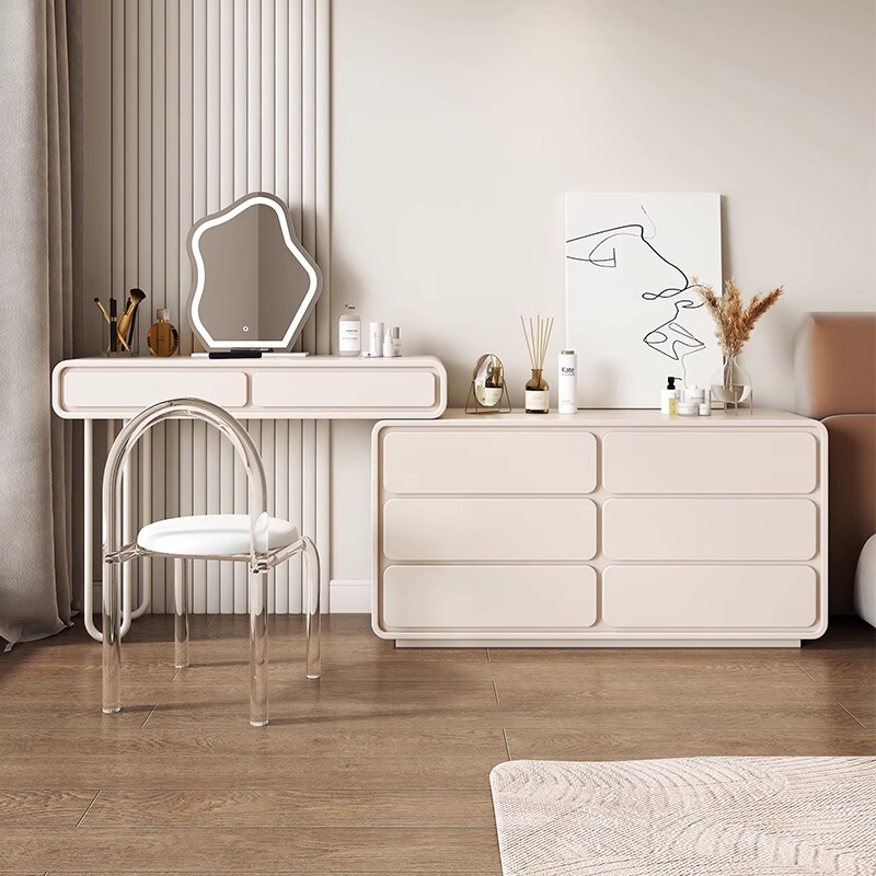 Cream Style Painted Dressing Table Modern Simple Dressing Table Light Luxury Desk Dressing Table Integrated Popular Bedroom Cupboard