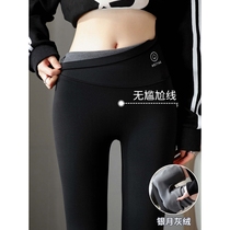 Langsha shark pants nylon plus velvet thickened outer wear high-waisted Barbie trousers without embarrassing lines warm slim leggings