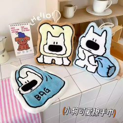 Cute puppy towel hanging absorbent thickened towel handkerchief coral fleece towel kitchen Gu