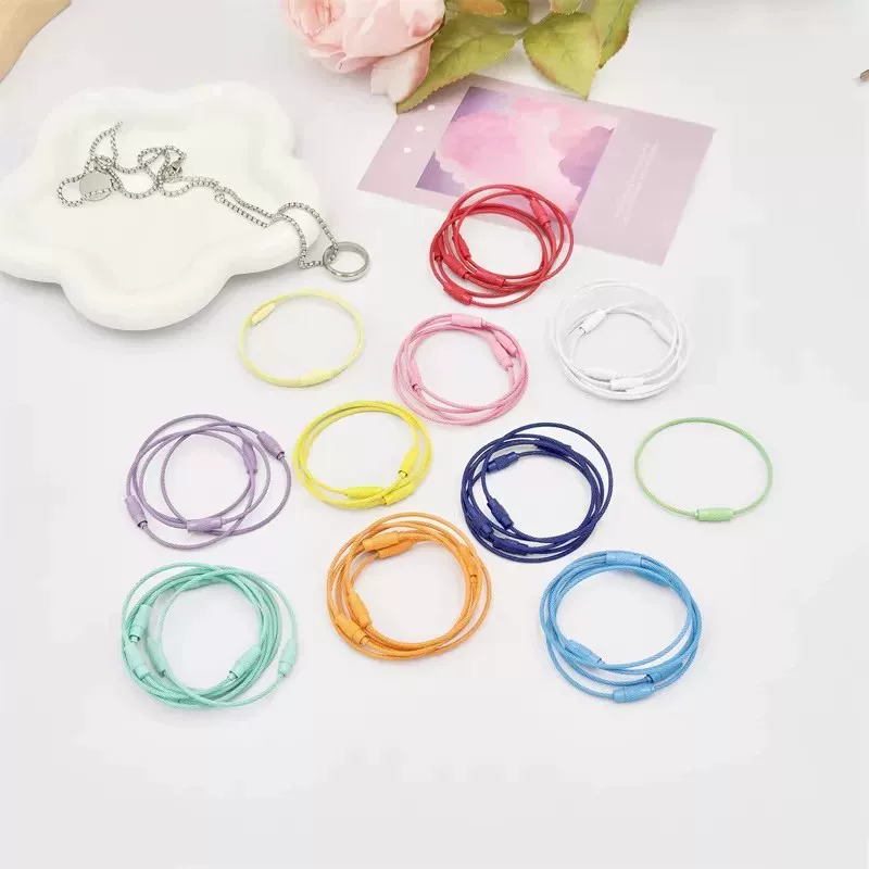 Steel wire, keychain handmade, woven materials set, DIY