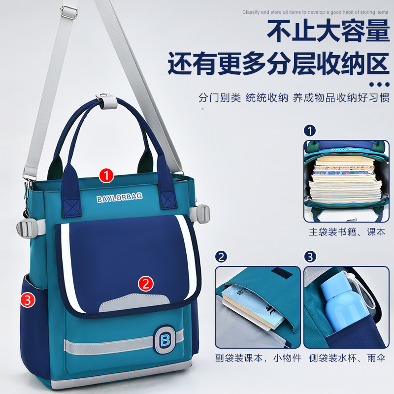 Student Tutoring Tote Bag, Book Bag, Art Bag, Tutoring Bag, Cram School Small Backpack, Special for Elementary School Students, Junior High School Girls and Boys Book Bag, Tutoring Bag, Cram School Bag with Homework Bag, Oxford Cloth