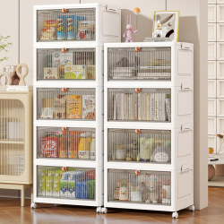 Installation-Free Storage Cabinet Multi-Layer Storage Cabinet Household Baby and Children's Folding Wardrobe Plastic Snack Cabinet Storage Cabinet