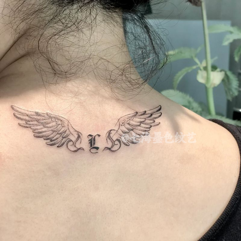 European and American Style High-End Angel Wing Tattoo Stickers, Herbal Semi-Permanent, for Back, Chest, and Thighs, Washable and Non-Reflective
