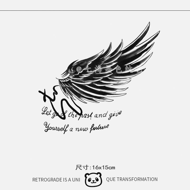 Wings Big Picture Herbal Tattoo Sticker Non-Reflective Semi-Permanent Domineering European and American Style British Bra Waterproof and Rubbed in Front Wings Big Picture Herbal Tattoo Sticker Non-Reflective Semi-Permanent Domineering European and American Style British Bra Waterproof and Rubbed in Front