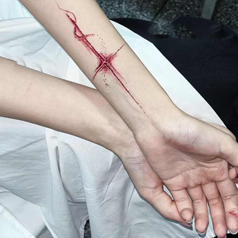 Cross-Shaped High-Quality Colorful Tattoo Stickers, Long-Lasting, Waterproof, Sexy, Suitable for Both Men and Women, Washable Cross-Shaped High-Quality Colorful Tattoo Stickers, Long-Lasting, Waterproof, Sexy, Suitable for Both Men and Women, Washable
