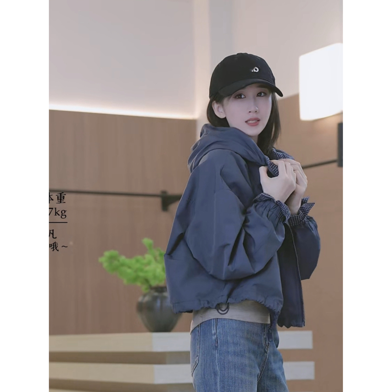 Wilderness "Cotton Brocade Plain Weave" Ultra-Korean Style High-Quality Casual Hooded Color-Blocked Windbreaker Jacket 1674 Wilderness "Cotton Brocade Plain Weave" Ultra-Korean Style High-Quality Casual Hooded Color-Blocked Windbreaker Jacket 1674