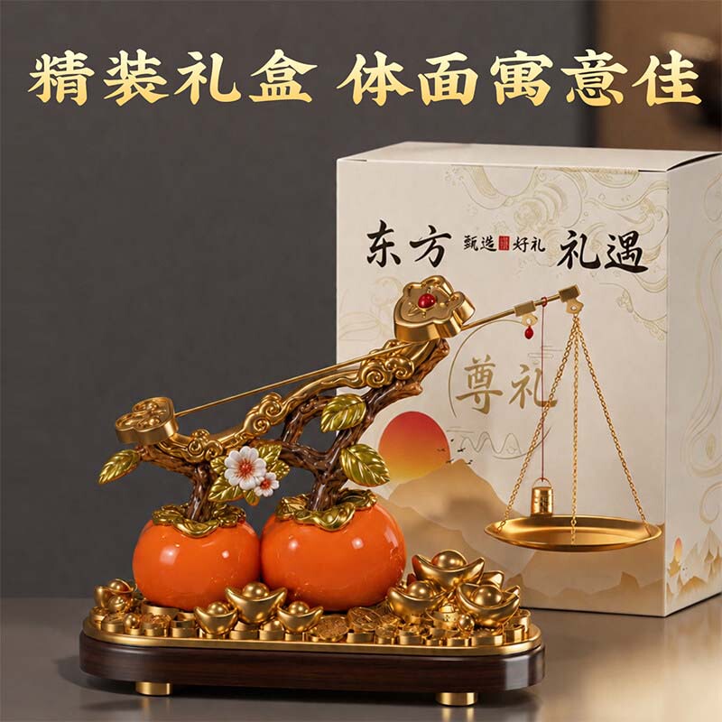 Persimmons Symbolize Good Fortune and Satisfaction, Persimmon Decorations for the Entrance, Living Room, Tv Cabinet, Wine Cabinet, Housewarming Gift