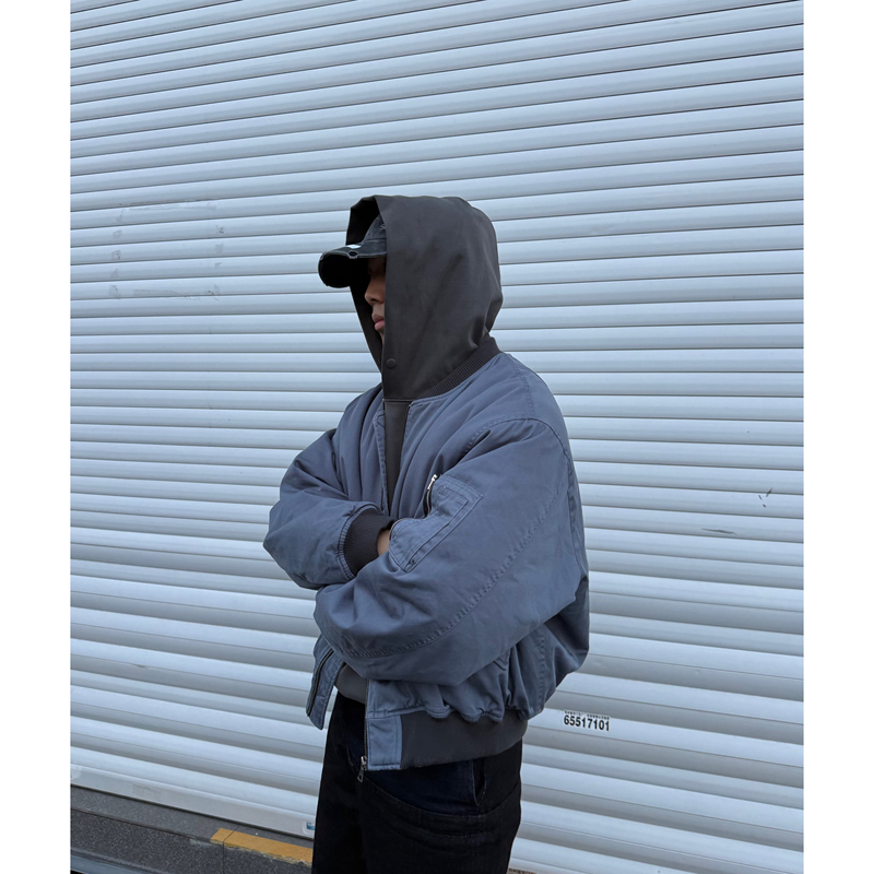 Reverse Wash Bomber Flight Jacket Vintage 3m Thinsulate Short Wide Warm Distressed Cotton Jacket Reverse Wash Bomber Flight Jacket Vintage 3m Thinsulate Short Wide Warm Distressed Cotton Jacket