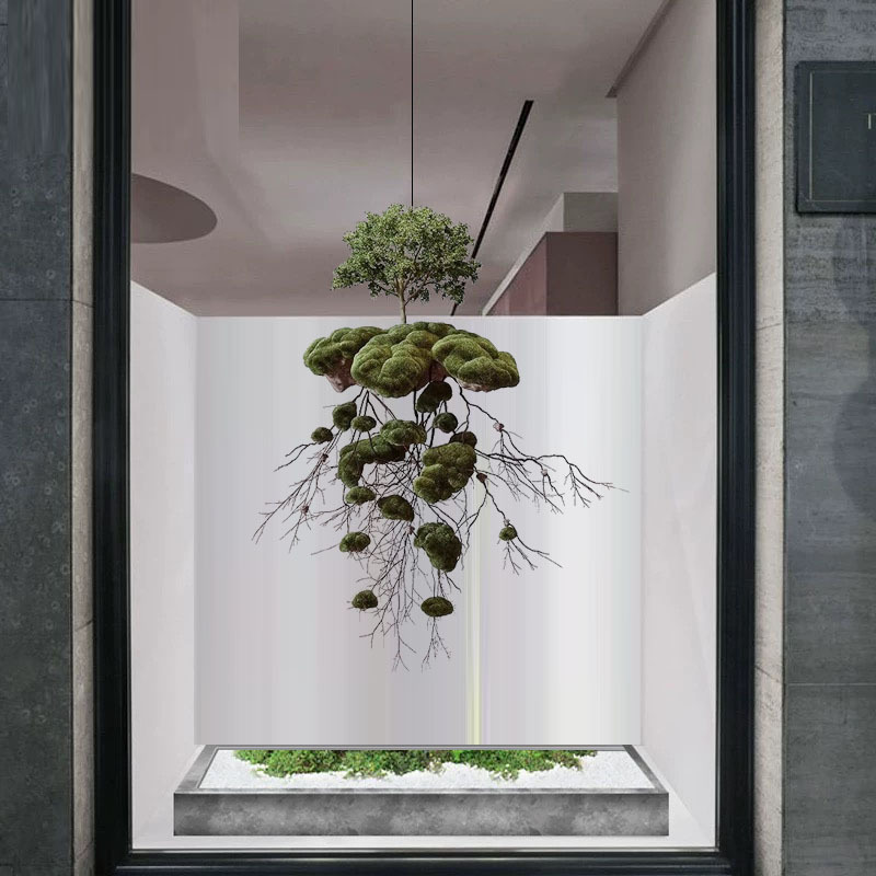 Simulated Suspended Tree Hanging Artificial Plant Courtyard Hanging Device Indoor Entrance Display Window Sky City Japanese Wabi-Sabi Style Simulated Suspended Tree Hanging Artificial Plant Courtyard Hanging Device Indoor Entrance Display Window Sky City Japanese Wabi-Sabi Style