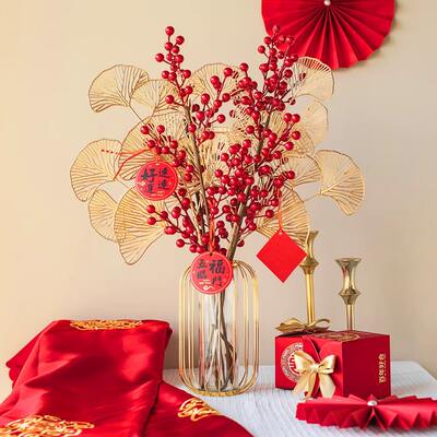 The joy of moving into a new home: Decorative items, artificial flowers, money fruits, red fruits, and gifts for the housewarming ceremony