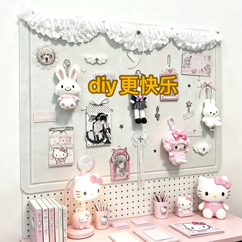 Cute Curtain Felt Board Photo Wall Girly Heart Small Card Background Wall Atmosphere Bedroom DIY Decorative Wall
