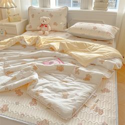 Mercury Home Textiles 2025 New Ice Silk Latex Summer Cooling Quilt Four-Piece Set Summer Air Conditioning Quilt Cover Bedbed Sheets