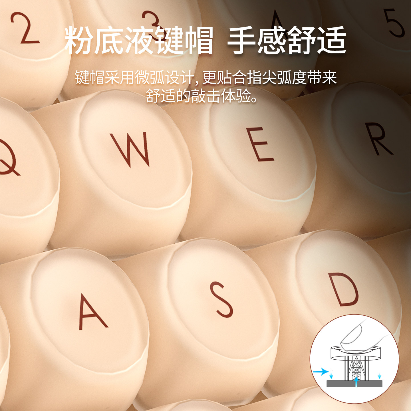 Bow Premium Liquid Foundation Wireless Bluetooth Wired Three-Mode Keyboard and Mouse Set for Girls, Special for Typing, High Aesthetic Value