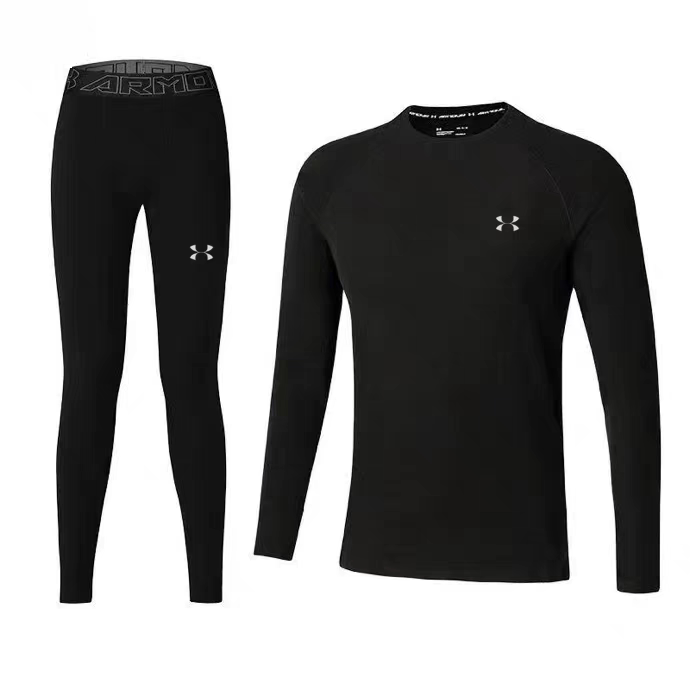 Outdoor Sports Cycling and Skiing Fleece Thickened Fine Fleece Warm Sweat-Wicking Quick-Drying Elastic Base Layer Underwear Set for Men Outdoor Sports Cycling and Skiing Fleece Thickened Fine Fleece Warm Sweat-Wicking Quick-Drying Elastic Base Layer Underwear Set for Men