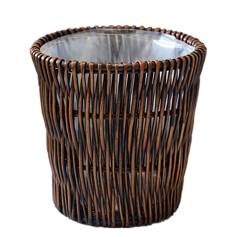 Household Rattan Trash Can for Living Room, Creative Design for Bedroom, Kitchen, Toilet, Bathroom, Large Trash Storage Basket, Towel Basket Household Rattan Trash Can for Living Room, Creative Design for Bedroom, Kitchen, Toilet, Bathroom, Large Trash Storage Basket, Towel Basket