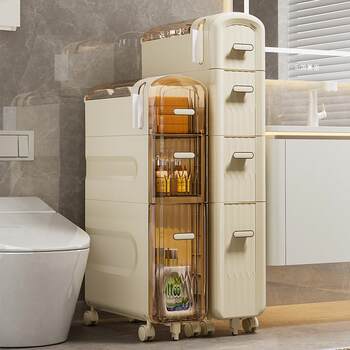 Clutch storage cabinet bathroom storage rack drawer toilet toilet side cabinet narrow-slit storage cabinet kitchen storage cabinet