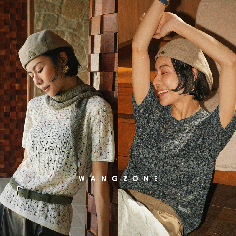 Wang Zone | Herbalife Gradient Dyed Sequin Yarn Linen Series Sleeveless Vest/V-Neck Short-Sleeved Cardigan Set Wang Zone | Herbalife Gradient Dyed Sequin Yarn Linen Series Sleeveless Vest/V-Neck Short-Sleeved Cardigan Set