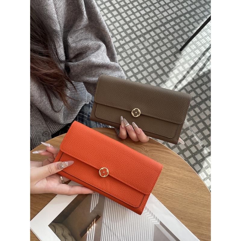 Yellow Wallet for Women, 2026 New Model, Long Wallet, Genuine Leather, Multifunctional, Summer Niche Design, Cowhide Clutch