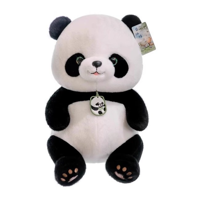 Authentic Panda Plush Toy, Realistic and Cute, Giant Panda Stuffed Animal, Gift for Boys and Girls on Their Birthdays