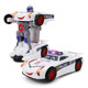 Children's Transformation Car Toy Douyin Same Electric Stunt Police Car Robot Children's Birthday Gift with Music