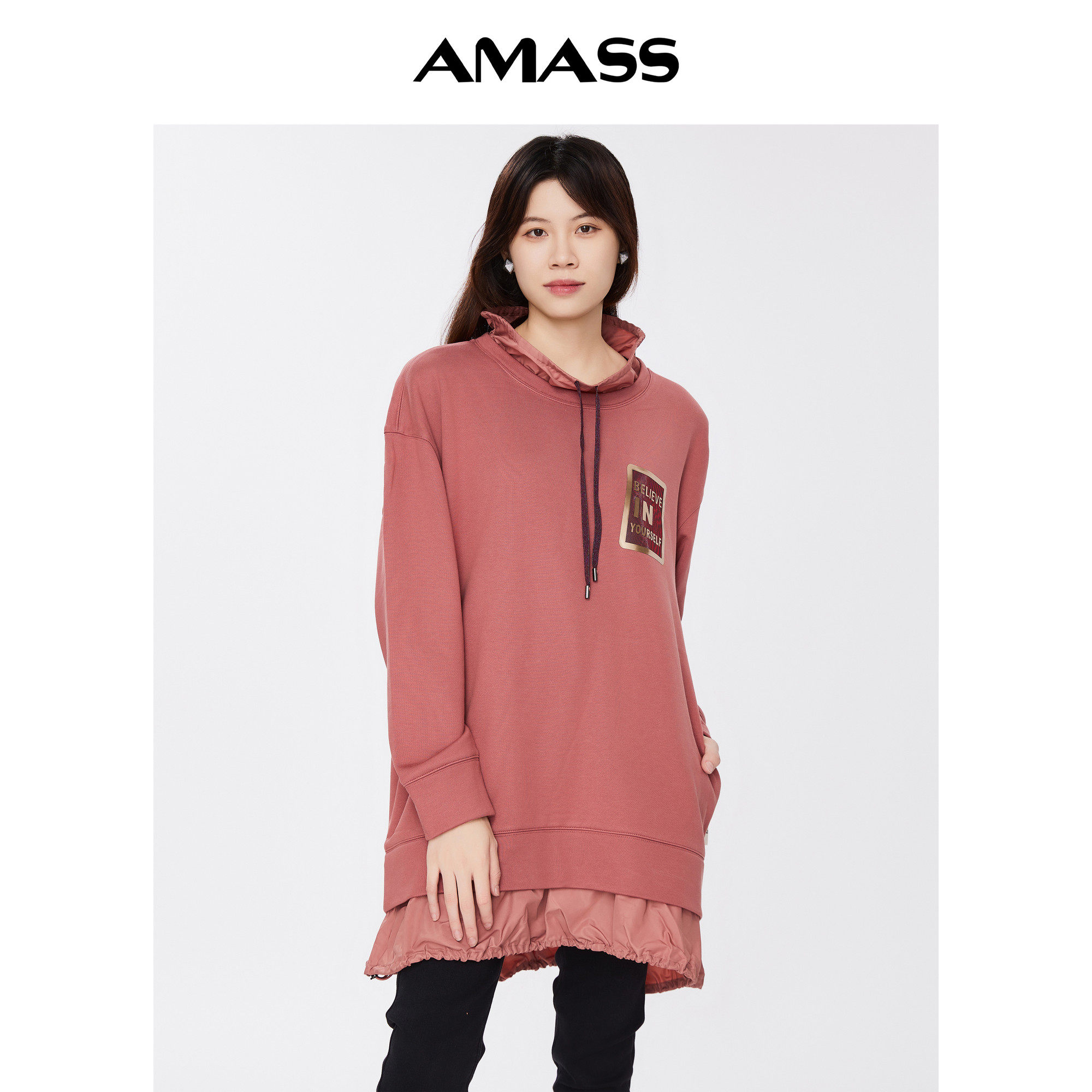 25年秋季必买！AMASS阿玛施不规则领加绒卫衣裙，显瘦又时髦的神级单品-卫衣-淘宝好物网