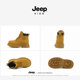 JEEP儿童马丁靴大黄靴皮靴男童女童鞋子2025春秋男孩防滑户外靴子