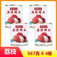 【Fruit Family】 4 банок 567 граммов личих личи (большие порции, подходящие для коммерческого использования) .J