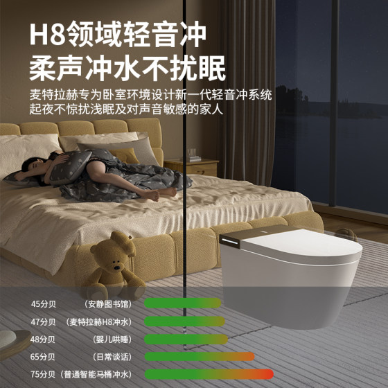 德国METTLACH麦特拉赫H8壁挂式全智能马桶雪花釉面隐藏水箱坐便器