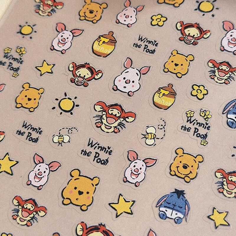 Cartoon New Winnie the Pooh Tigger Embossed Nail Stickers 3D Bear Honey Water Cup Pen Holder Camera Decoration