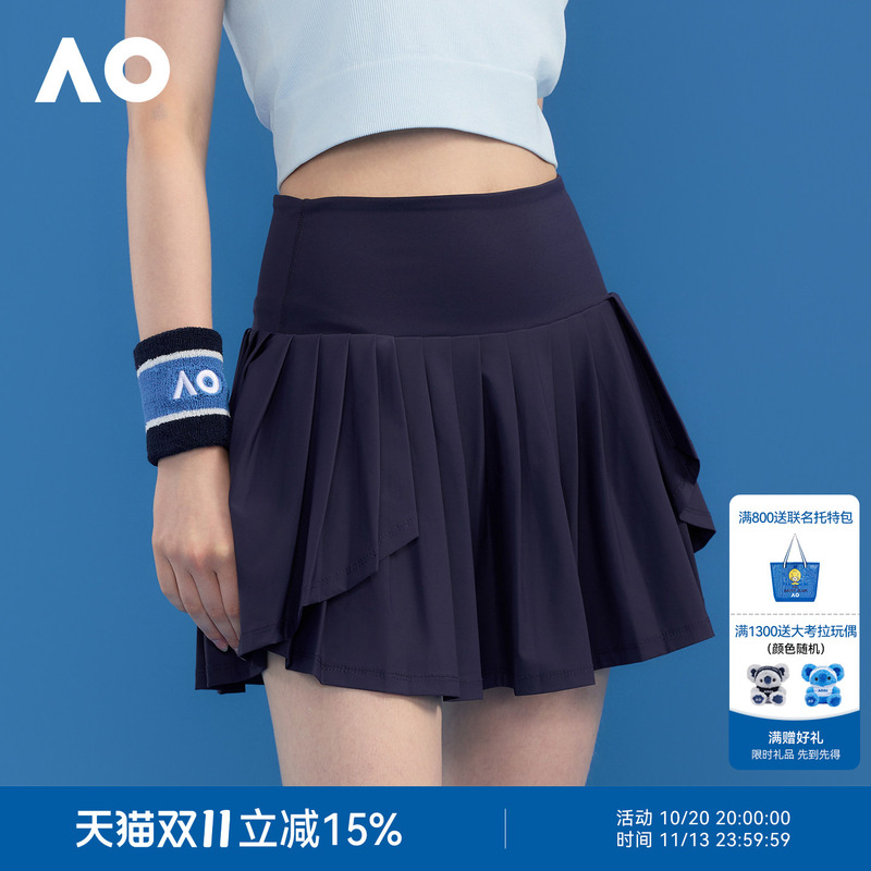 Ao Australian Open Sports Skirt Tennis Fashion Versatile Quick-Drying Breathable Tennis Skirt Sports Petal Pleated Skirt for Women