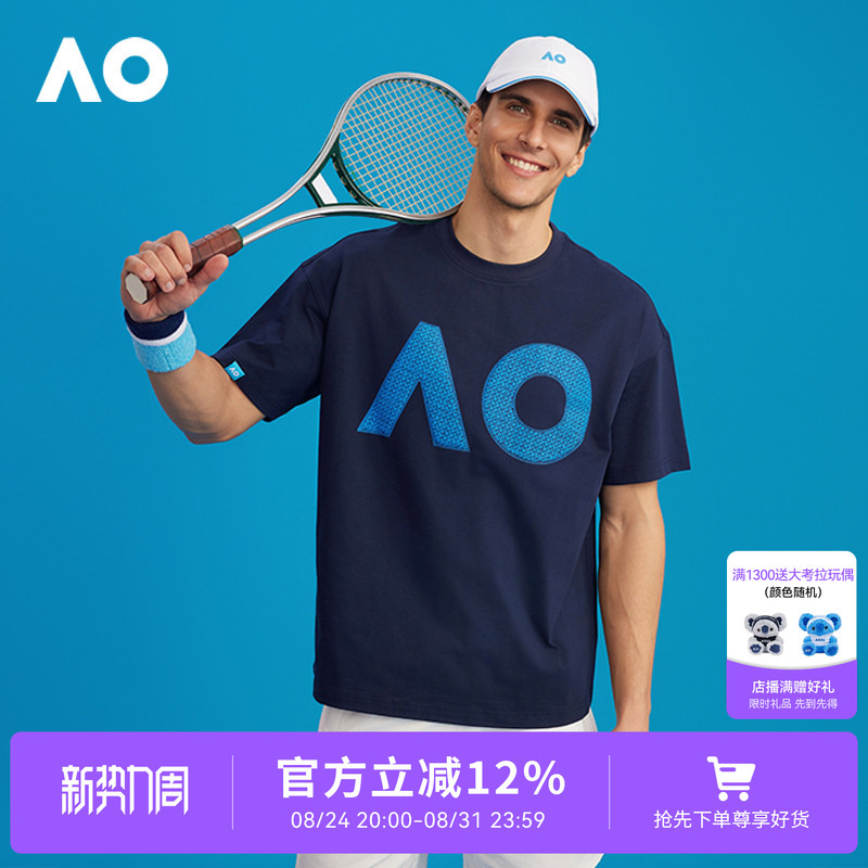 Ao Australian Open Sports Printed T-Shirt Loose Fit 2026 Summer Unisex Couple Style Short-Sleeve Training Tennis Shirt Top T-Shirt Ao Australian Open Sports Printed T-Shirt Loose Fit 2026 Summer Unisex Couple Style Short-Sleeve Training Tennis Shirt Top T-Shirt