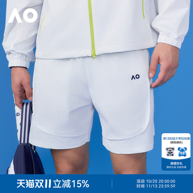 Ao Australian Sports Shorts Classic Color-Blocking Sun-Protective Breathable Shorts Men's Sports Summer Fitness Tennis Wear Five-Point Shorts