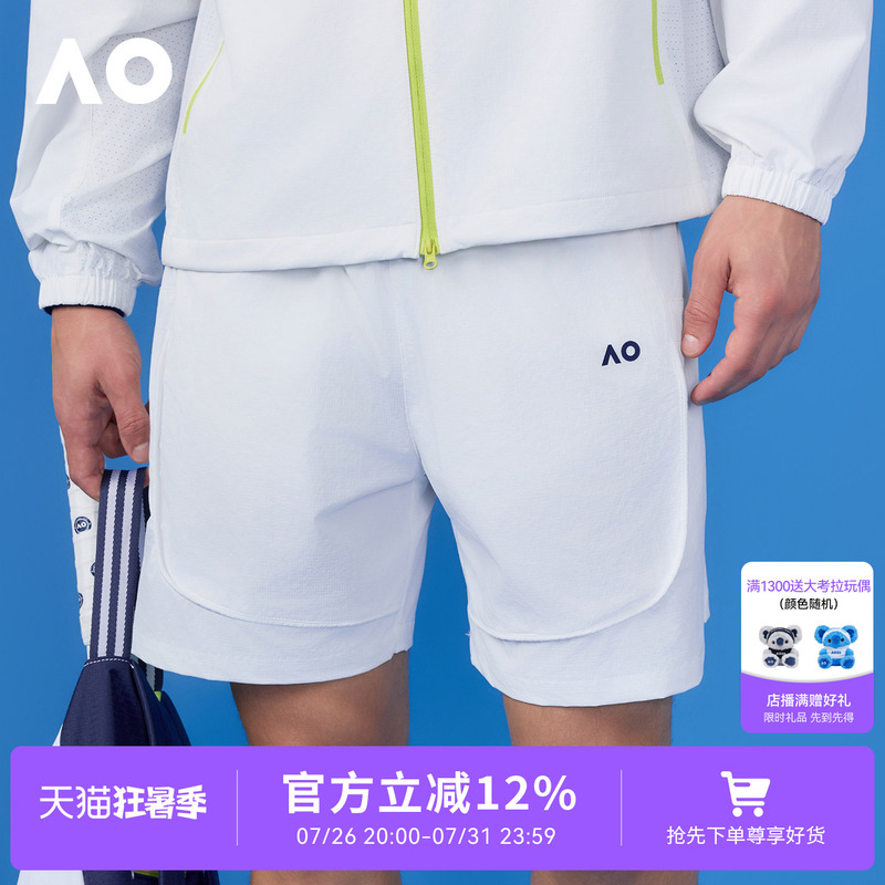 Ao Australian Sports Shorts Classic Color-Blocking Sun-Protective Breathable Shorts Men's Sports Summer Fitness Tennis Wear Five-Point Shorts