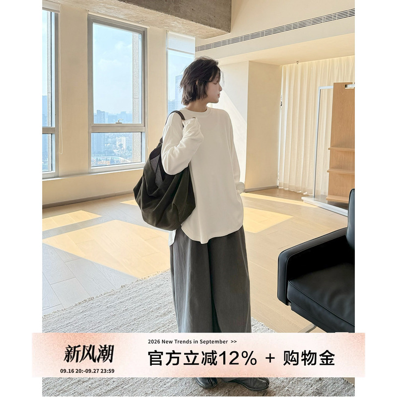 Yololite/'Latitude' 26 Spring New Casual Cotton Wide-Leg Solid Color Simple Scimitar Casual Long Pants for Women Yololite/'Latitude' 26 Spring New Casual Cotton Wide-Leg Solid Color Simple Scimitar Casual Long Pants for Women