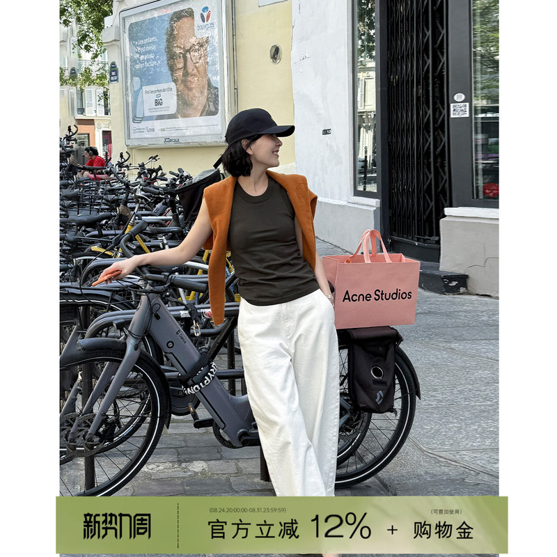 Yololite/'Tiancai Vest' 26 Autumn New Casual Simple Top Cotton Sleeveless Small U-Neck Vest for Women Yololite/'Tiancai Vest' 26 Autumn New Casual Simple Top Cotton Sleeveless Small U-Neck Vest for Women