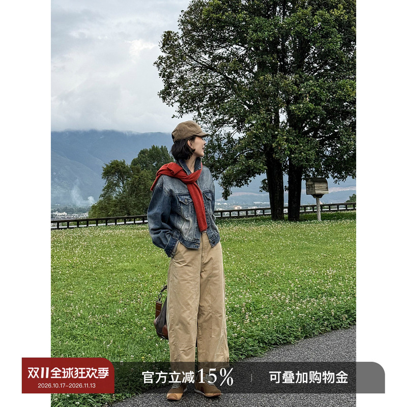 Yololite/'Powerful' Thin Khaki Lumberjack Pants for Women, Summer Loose Workwear Straight-Leg Casual Pants Yololite/'Powerful' Thin Khaki Lumberjack Pants for Women, Summer Loose Workwear Straight-Leg Casual Pants